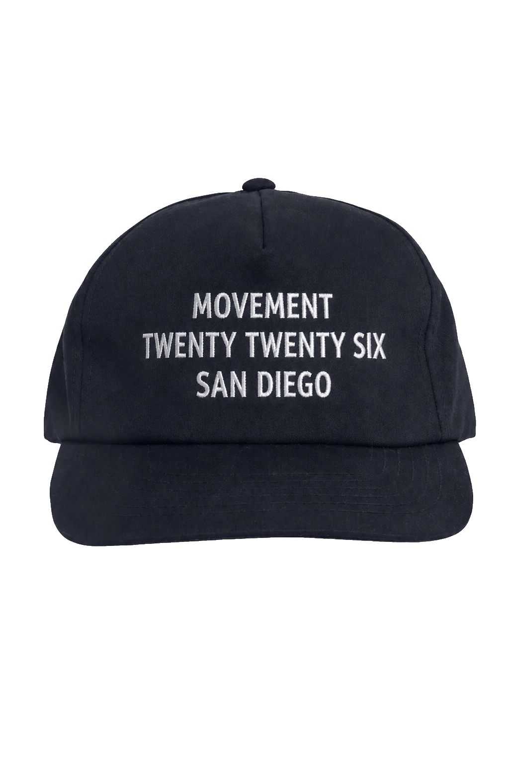 Black Movement San Diego hat with white embroidery mockup
